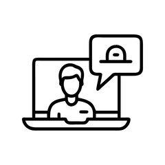 Patient Online Consultation Laptop Icon for Web and Graphic Design