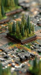 Miniature Forest on Circuit Board