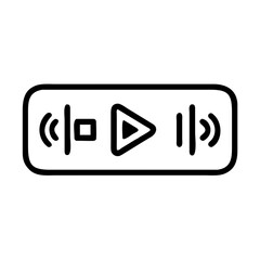 Podcast App with Play and Pause Button Icon for Web and Graphic Design