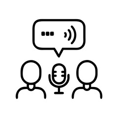 Podcast Conversation Group Discussion Icon for Web and Graphic Design