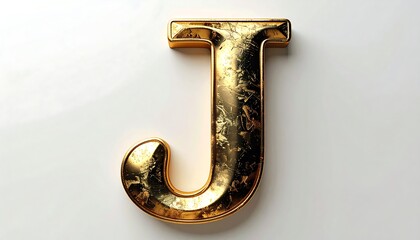 Gold letter J, 3D effect