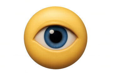 3d-rendered oversized blue eye intently gazing, transparent backdrop highlighting piercing visual intensity and mysterious scrutiny