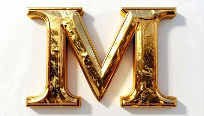 Gold uppercase letter M