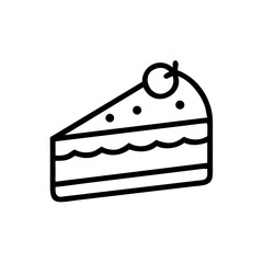 Slice of Birthday Cake Icon for Web and Graphic Design
