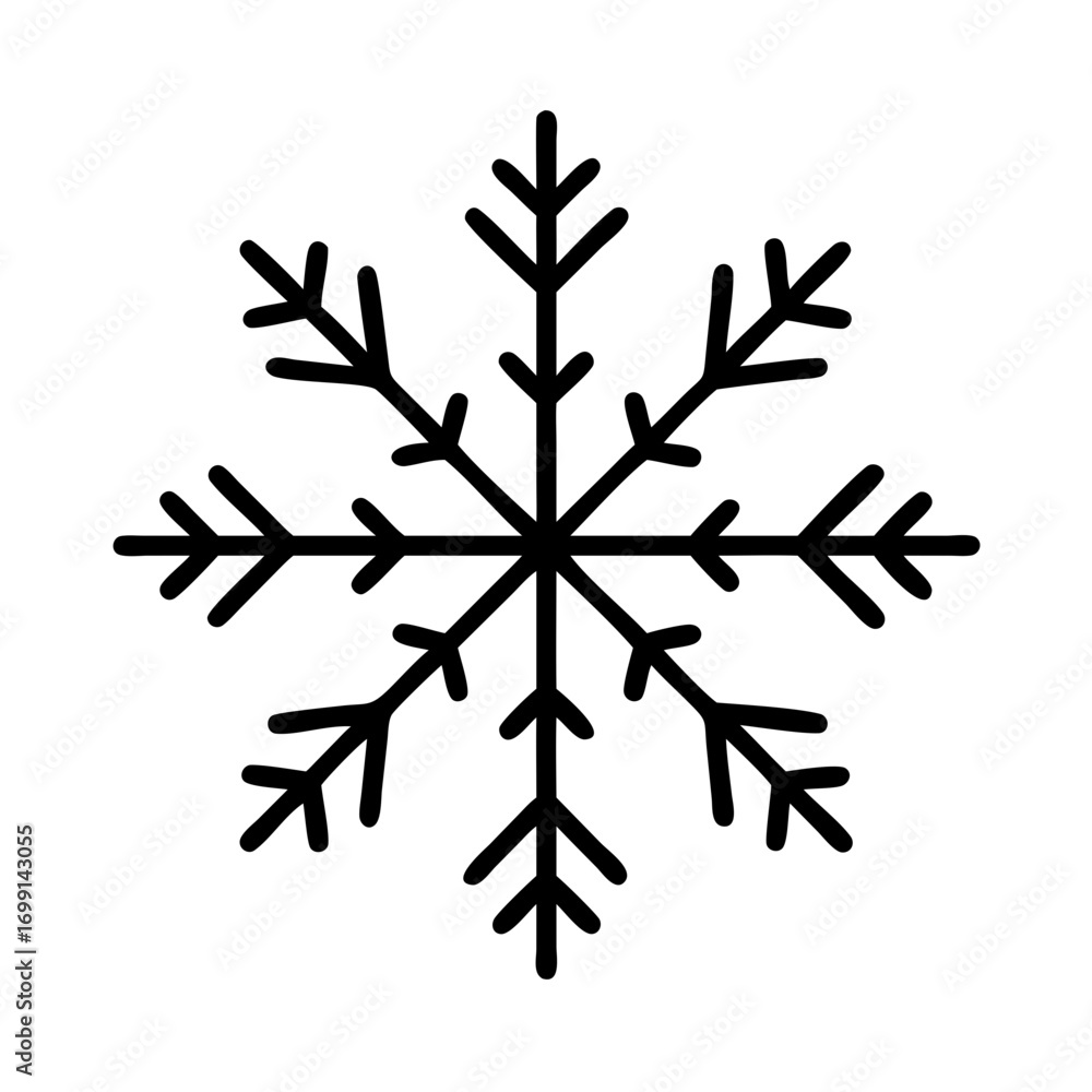 Poster snowflake icon for web and graphic design