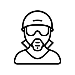 Soldier Gas Mask Protection Icon for Web and Graphic Design