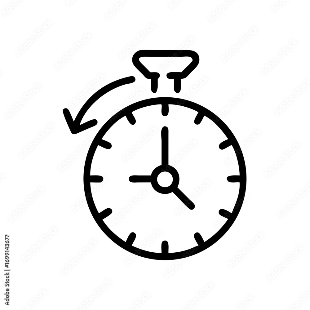 Poster time efficiency productivity clock icon for web and graphic design