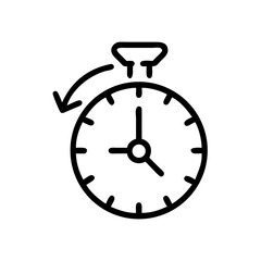 Time Efficiency Productivity Clock Icon for Web and Graphic Design