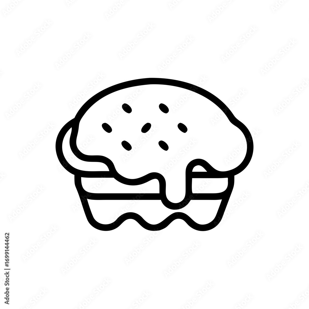 Poster waffle with syrup topping icon for web and graphic design