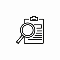 checklist magnifying glass icon sign vector