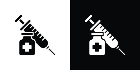 Vaccine vial icon symbol infographics website design, logo, app, UI