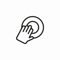 hand presses button icon sign vector