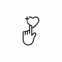 hand touching heart icon sign vector
