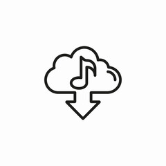 music cloud download icon sign vector