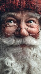 Santa claus with a warm smile in a festive setting during the holiday season