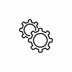 two gears working icon sign vector