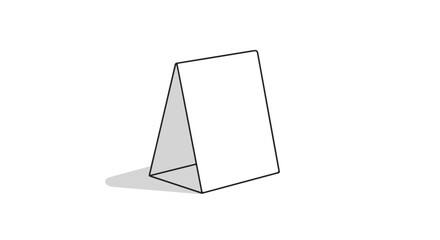Table tent card illustration, a clean and minimalist style, suitable for menu or promotional display, on an isolated white backdrop with a slight