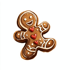 Fototapeta premium Joyful Gingerbread Man Cookie - Christmas Festive Treat Illustration