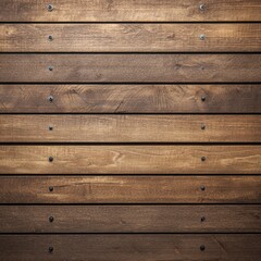 Obraz premium A detailed close-up view of horizontal wooden planks, showcasing a rich brown tone and evenly spaced, dark-colored fasteners.