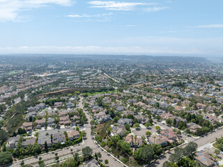 Fototapeta premium Aerial view of big houses in Carlsbad, North County San Diego, South California, USA.