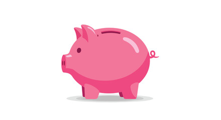 Obraz premium Illustration of a Classic Pink Piggy Bank for Savings and Financial Concept, Suitable for Children and Families, Saving money with the pig
