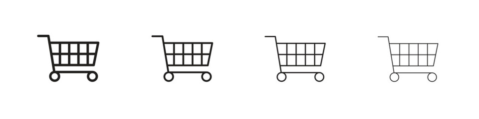 Shopping cart icon line design. thin line vector icon set.