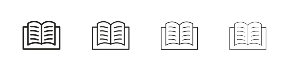 open book icon line design. thin line vector icon set.