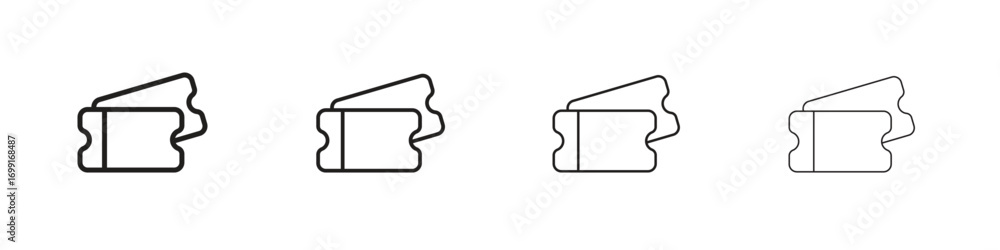 Wall mural ticket stub icon line design. thin line vector icon set.