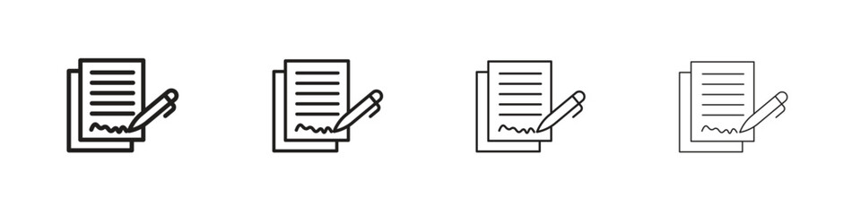 Signed contract icon line design. thin line vector icon set.