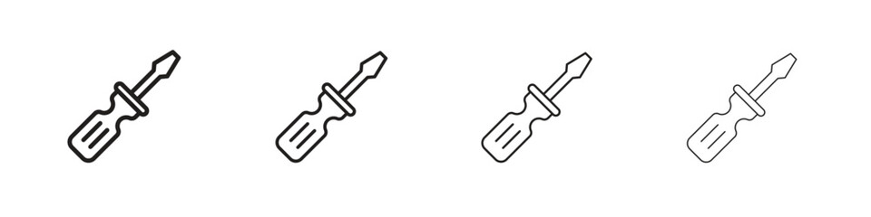 Screwdriver icon line design. thin line vector icon set.