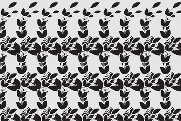 black floral seamless pattern background