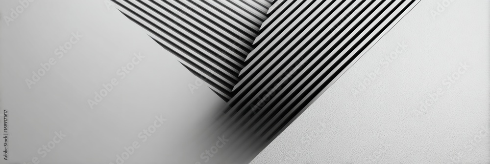 Poster Lines Create Visual Depth in a Monochromatic Design Highlighting Shadows and Textures
