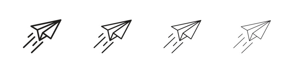 Paper plane icon line design. thin line vector icon set.