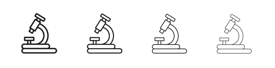 Microscope icon line design. thin line vector icon set.
