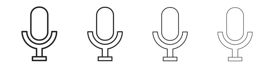 Microphone icon line design. thin line vector icon set.