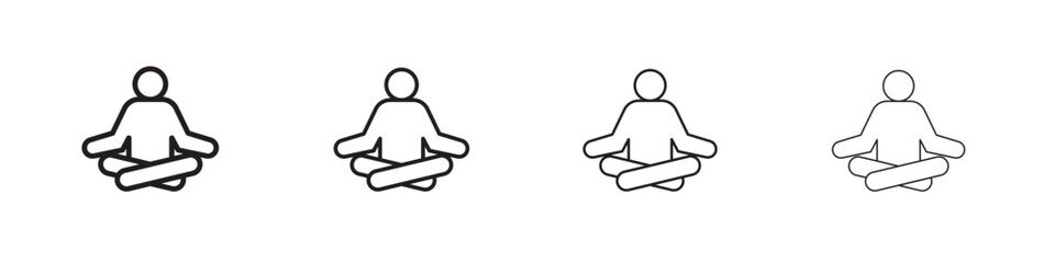 Meditation icon line design. thin line vector icon set.
