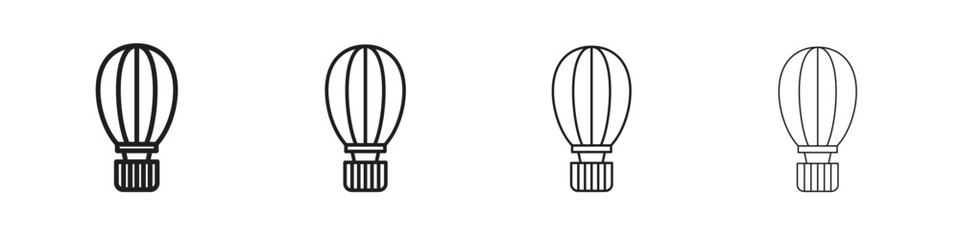 Obraz premium Hot air balloon icon line design. thin line vector icon set.