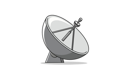 Stylized depiction of a satellite dish, conveying themes of communication and technological advancement with a minimal design style