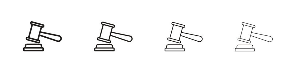 Gavel icon line design. thin line vector icon set.