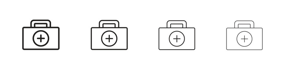 First aid kit icon line design. thin line vector icon set.