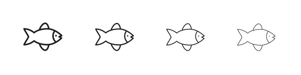 Fish icon line design. thin line vector icon set.