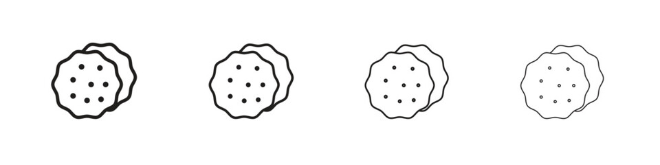 Cookie icon line design. thin line vector icon set.
