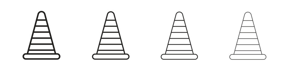 Construction cone icon line design. thin line vector icon set.