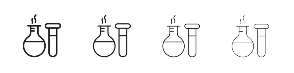 Chemistry icon line design. thin line vector icon set.