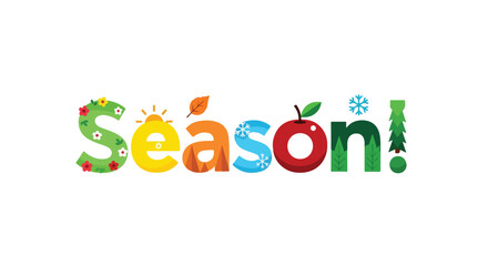 A Vibrant Celebration of the Shifting Seasons: A Colorful and Energetic Design Concept Illustrating Nature's Perpetual Cycle