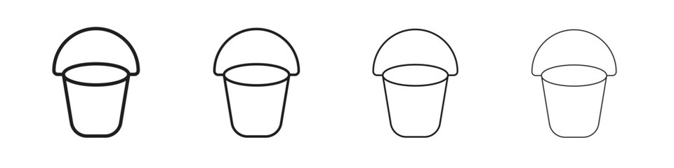 Bucket icon line design. thin line vector icon set.