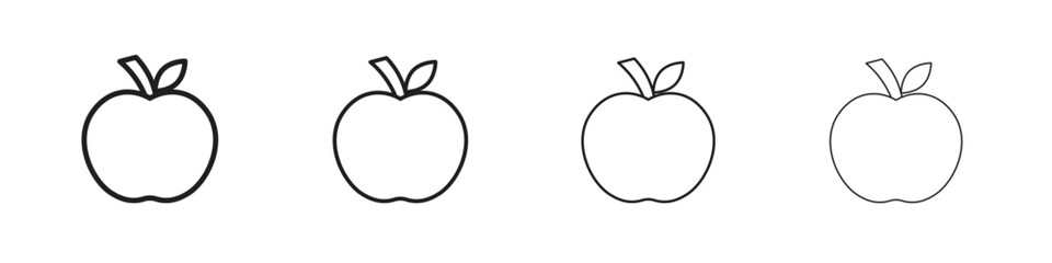 Apple icon line design. thin line vector icon set.