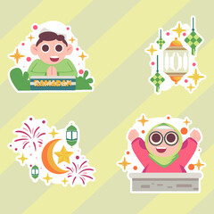 Collection of Cute Ramadan Illustration Stickers