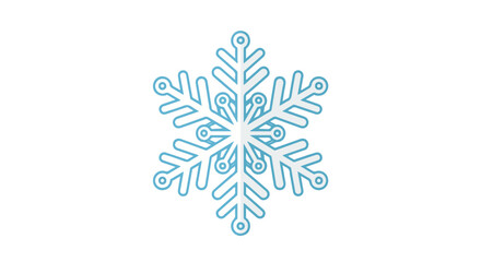 Digital snowflake icon with geometric design against a clear white background showcasing winter aesthetics