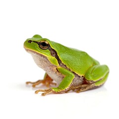Obraz premium Green frog, side view